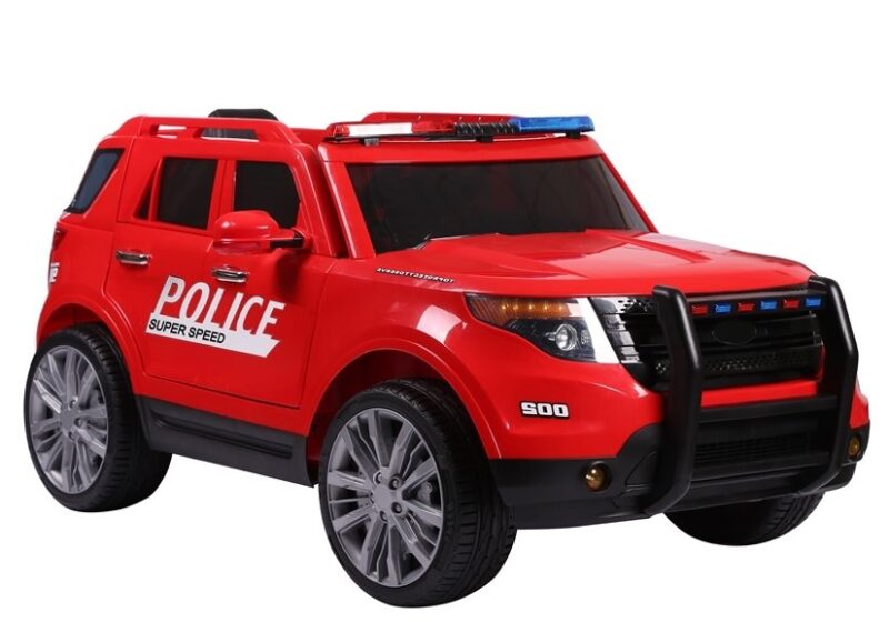 Jeep na Akumulator Policyjne Czerwony Pojazdy