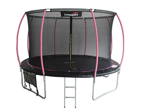 trampolina ogrodowa 366 cm czarno różowa